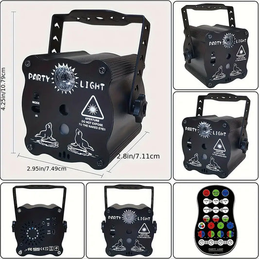 1pc Party Lights DJ Disco Lights, Multi-mode Voice-activated Shock Lights Strobe Stage Light Projectors Used For Home Indoor And Outdoor Parties Birthday Decorations Club Dancing Karaoke Halloween Christmas Shows