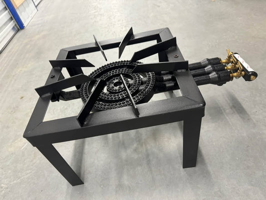 3 Ring Black High Pressure Burner With Stand