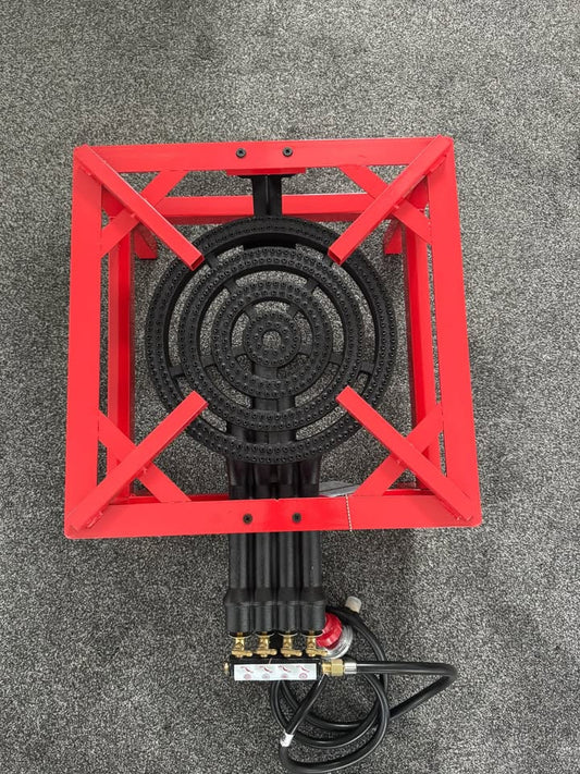 4 Ring High Pressure Burner With Heavy Duty Red Frame