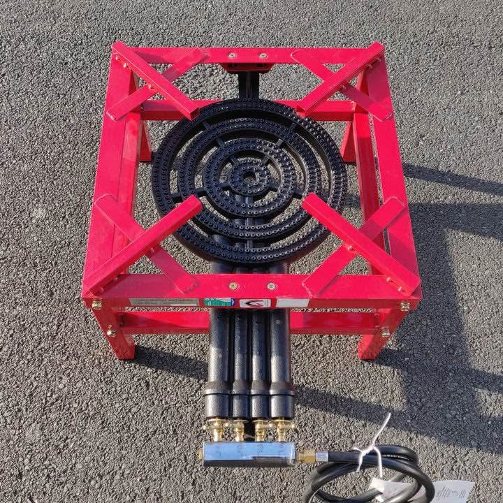 4 Ring High Pressure Burner With Heavy Duty Red Frame