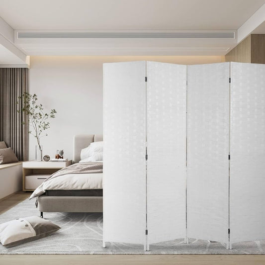 Room Divider Bamboo Full White