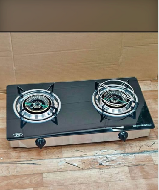 2 Wok Auto Ignition Toughened Glass Top Burner