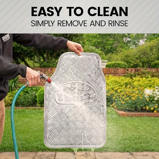 4pcs Universal Car Floor Mat | SUV/Truck, Easy to Clean - Black