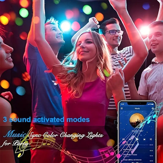 Party Lights Disco Ball Light Dj Disco Lights LED Stage Strobe Lights Projector Sound Activated With Remote Control For Parties Club BarHoliday Christmas Dance Gift Birthday Wedding Home Decor