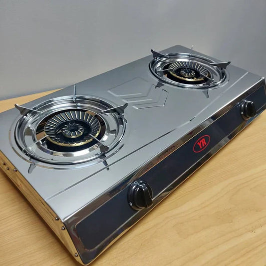 2 Wok Stainless Steel Auto Ignition Gas Burner