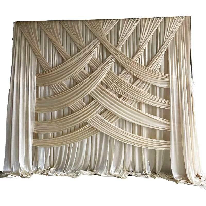 Ice Silk Back Drop 3x3 8 Pcs Drape - White