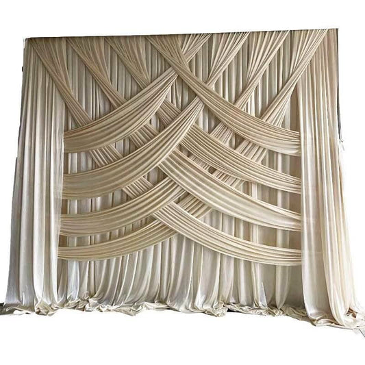 Ice Silk Back Drop 3x3 8 Pcs Drape - White