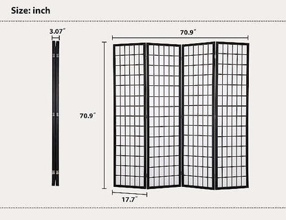 Room Divider Canvas With Wooden Frame - 4 Panel - 180cm x 180cm
