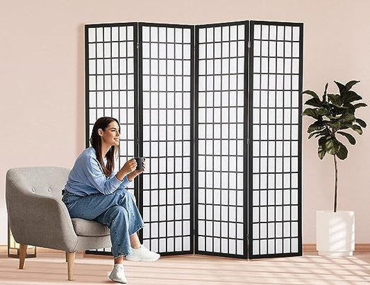 Room Divider Canvas With Wooden Frame - 4 Panel - 180cm x 180cm