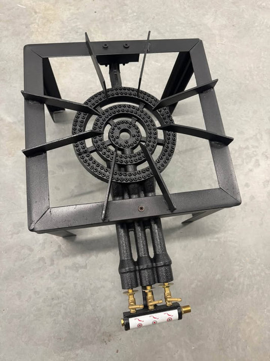 3 Ring Black High Pressure Burner With Stand