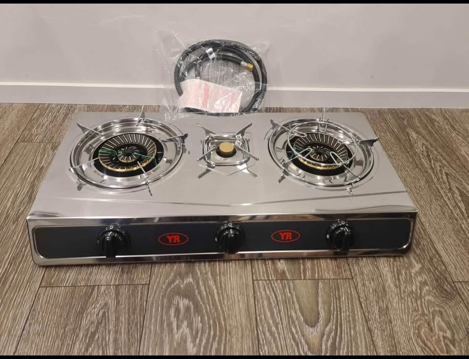 3 Wok Stainless Steel Auto Ignition Gas Burner
