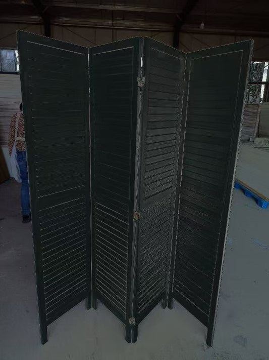 Pure Wooden Room Divider(170cm x 170cm) - Black