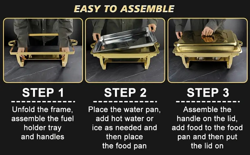 Chafing Dish Stainless Steel - 12L - GOLD