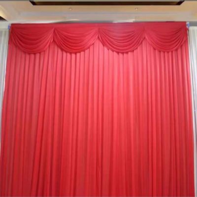 Backdrop With Stitched Swag (Red 3m X 3m)