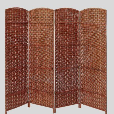 Room Divider Bamboo Woven 4 Panel Natural Brown 180cm X 200cm (SPY-025)