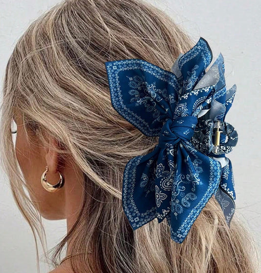 Dark Blue Boho Style Claw Clip 🦋