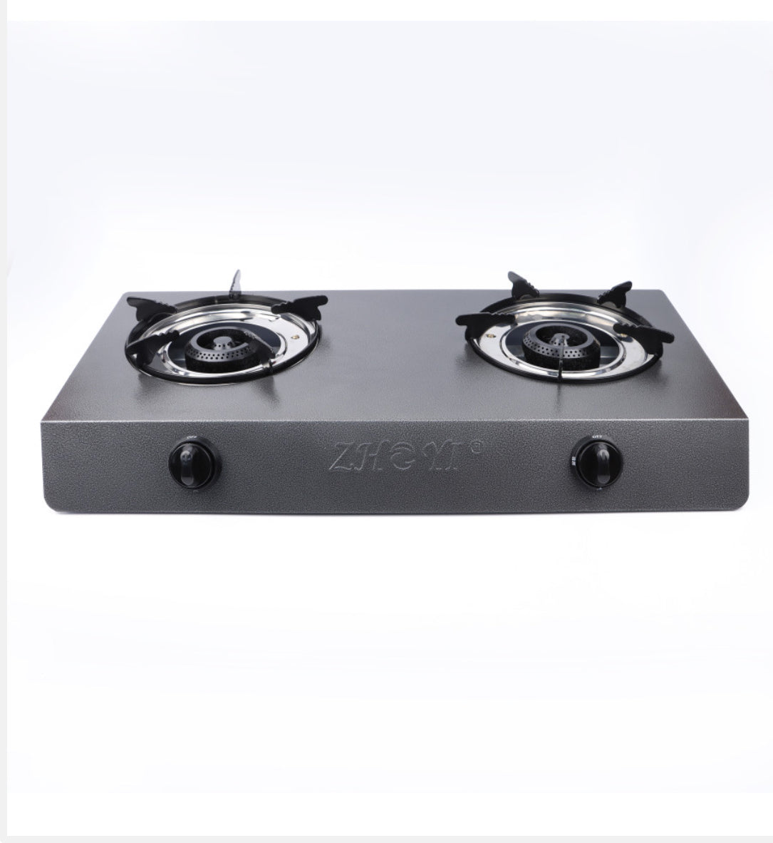 Stainless Steel Double Burner Table Top Gas Stove - Grey