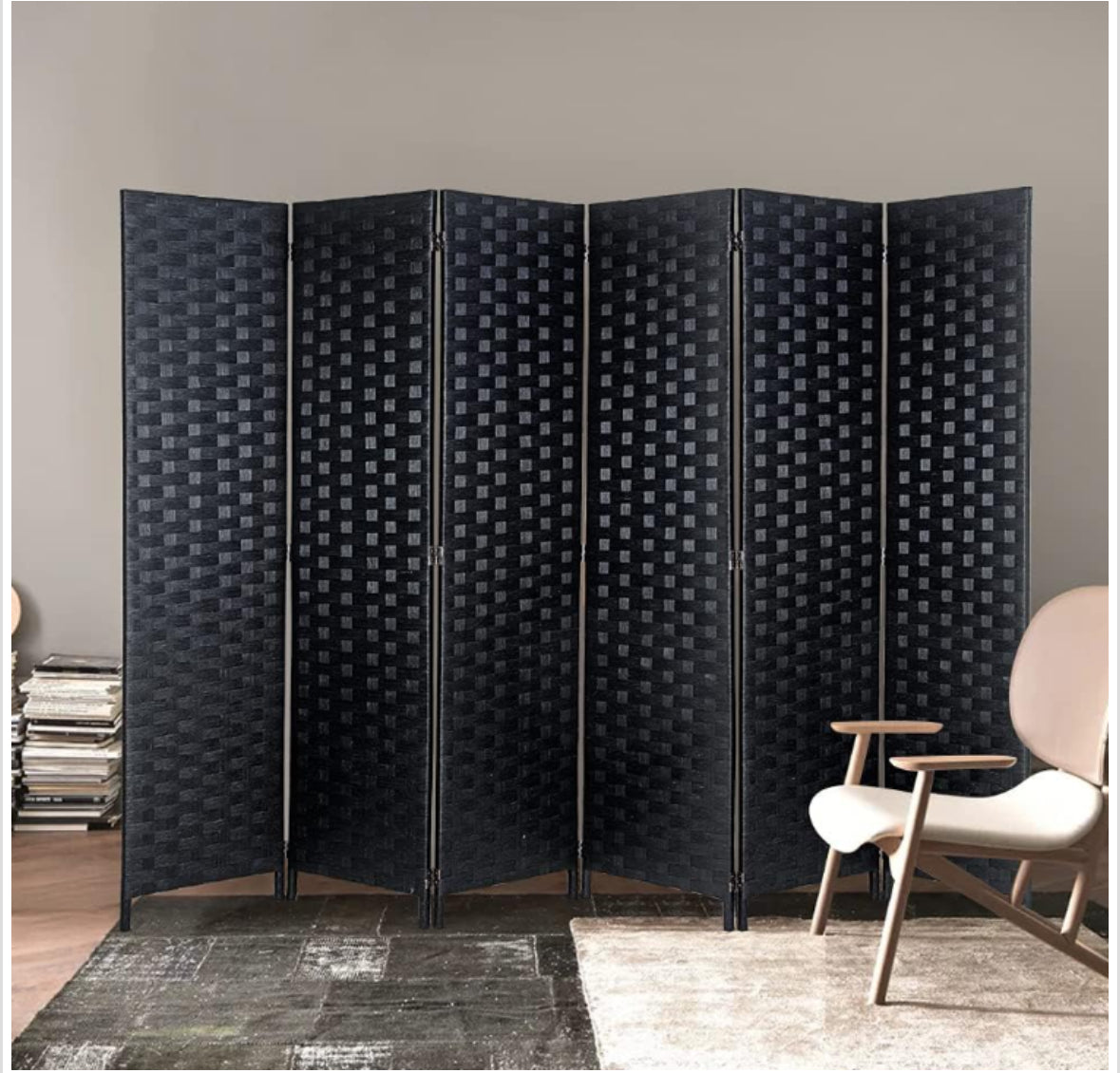 Room Divider Bamboo Full Black