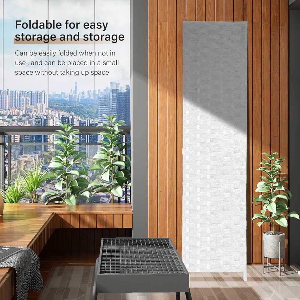 Room Divider Bamboo Full White