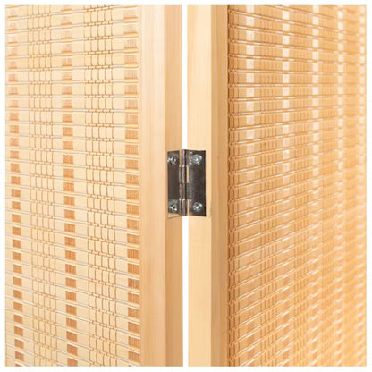 Room Divider Hand Crafted With Wooden Frame - Beige