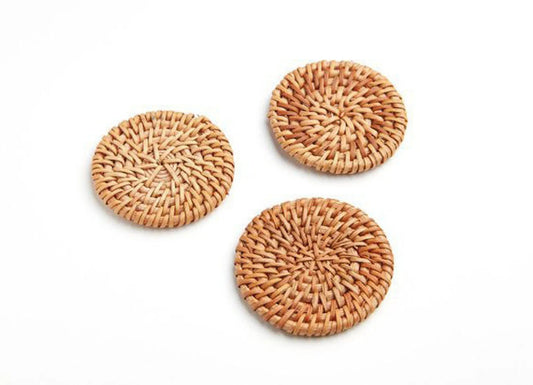 Natural Rattan Woven Holder Reusable for Dining Tables and Office Desks for Tea Cups and Bowls