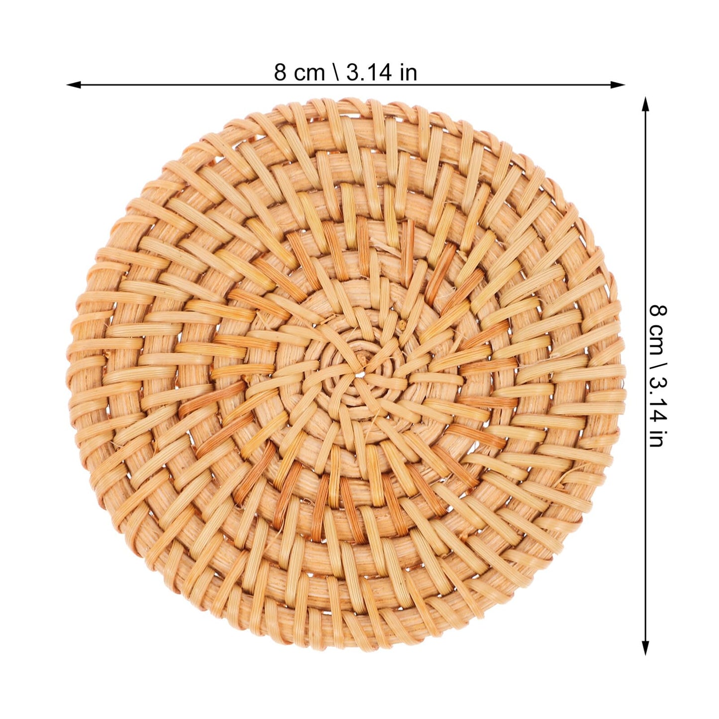 Natural Rattan Woven Holder Reusable for Dining Tables and Office Desks for Tea Cups and Bowls