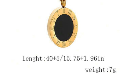 Roman Numeral Round Detail Charm Stainless Steel Fashion Jewellery