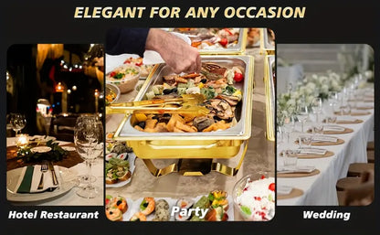 Chafing Dish Stainless Steel - 12L - Gold Colour