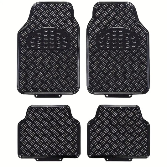 4pcs Universal Car Floor Mat | SUV/Truck, Easy to Clean - Black