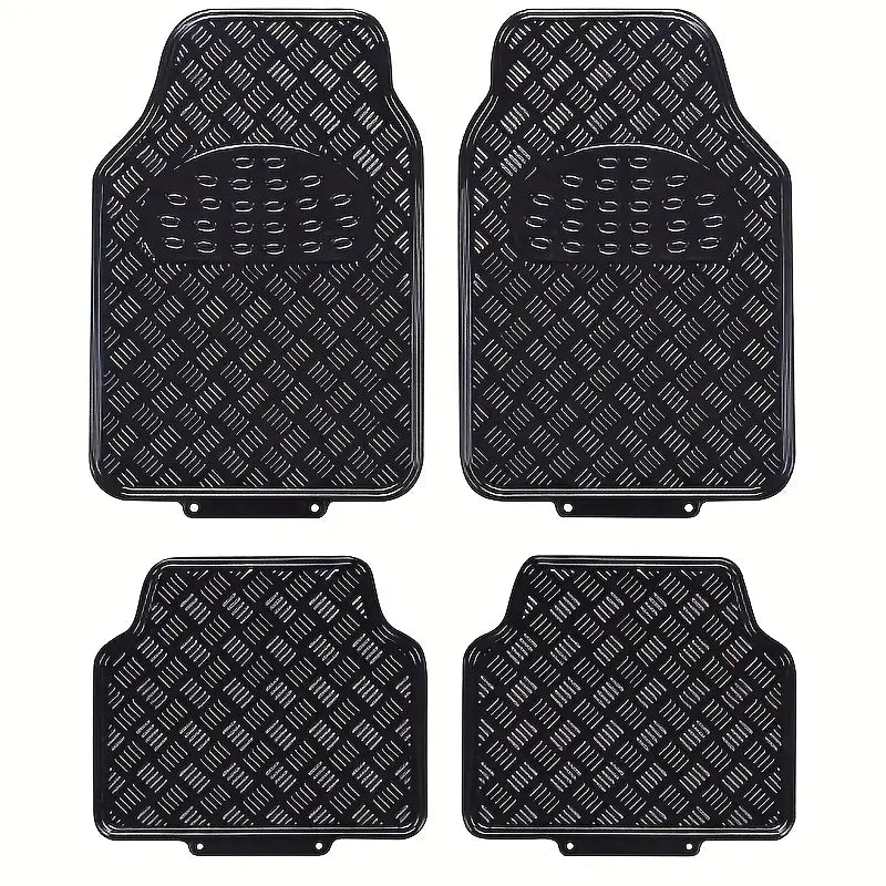 4pcs Universal Car Floor Mat | SUV/Truck, Easy to Clean - Black